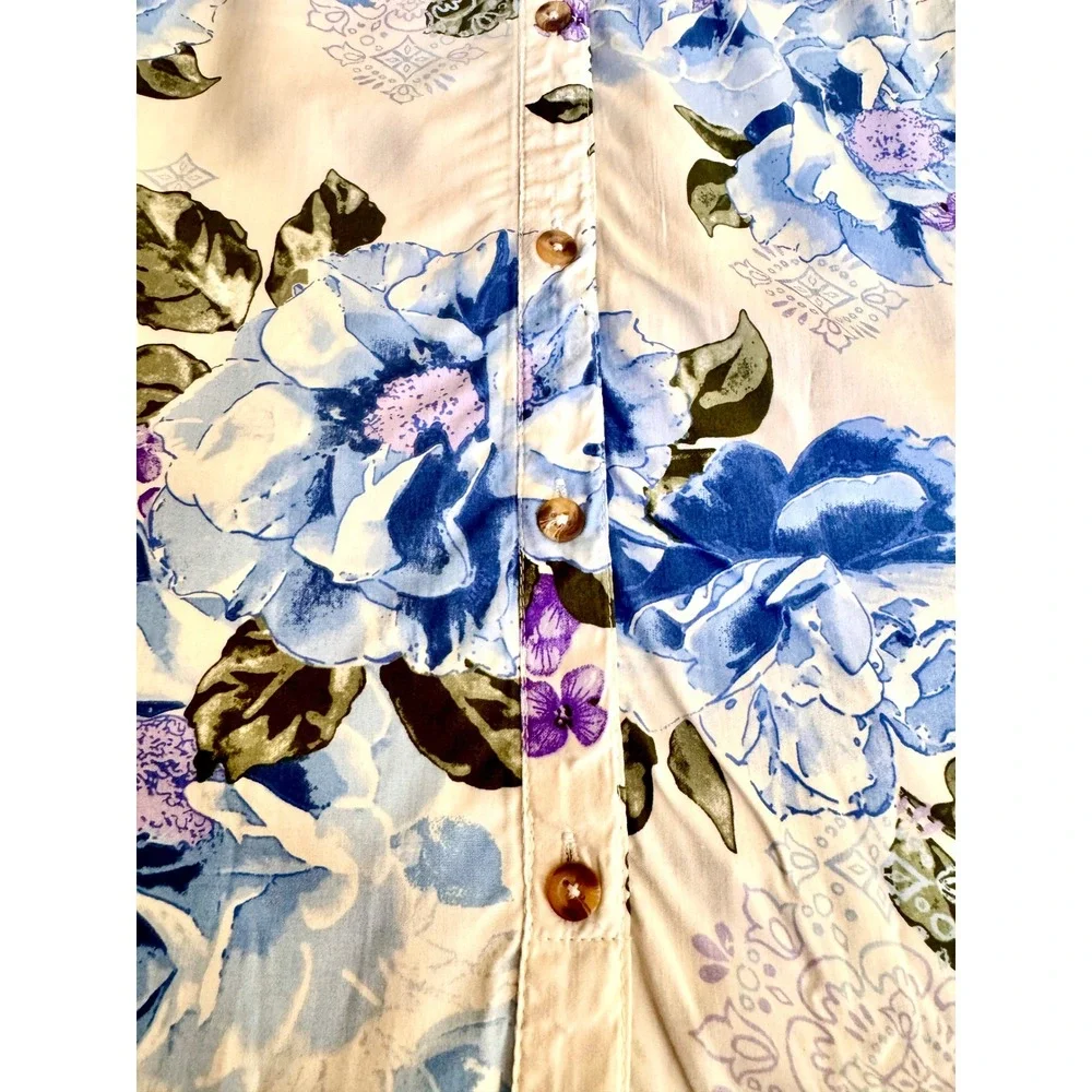 Justice Girls Size 14 Floral Maxi Dress Cold Shoulder Boho Blue Rose Cream NEW